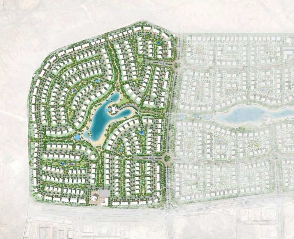 Opal Gardens masterplan in District 11, with the central lagoon